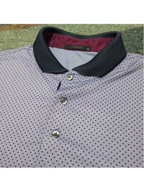 GREYSON Mens Performance Polo Shirt XL Geo Print Lightweight Golf